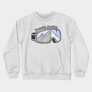 Sunset Mountain Ski Goggles | Powder Junkie Crewneck Sweatshirt